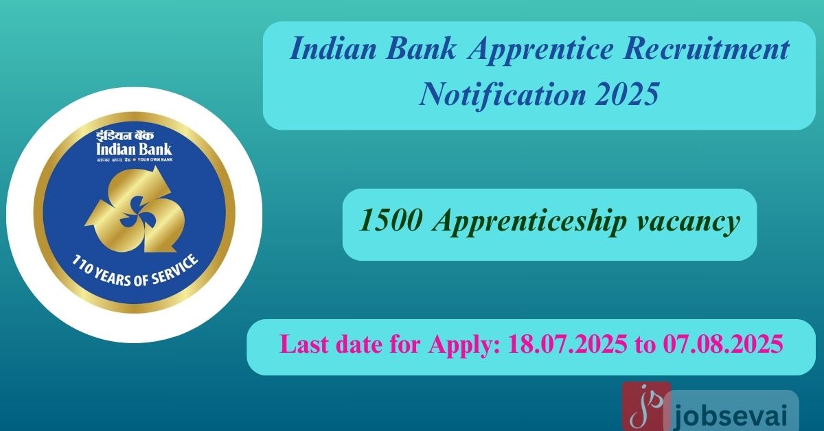 Indian Bank Apprentice Recruitment 2025