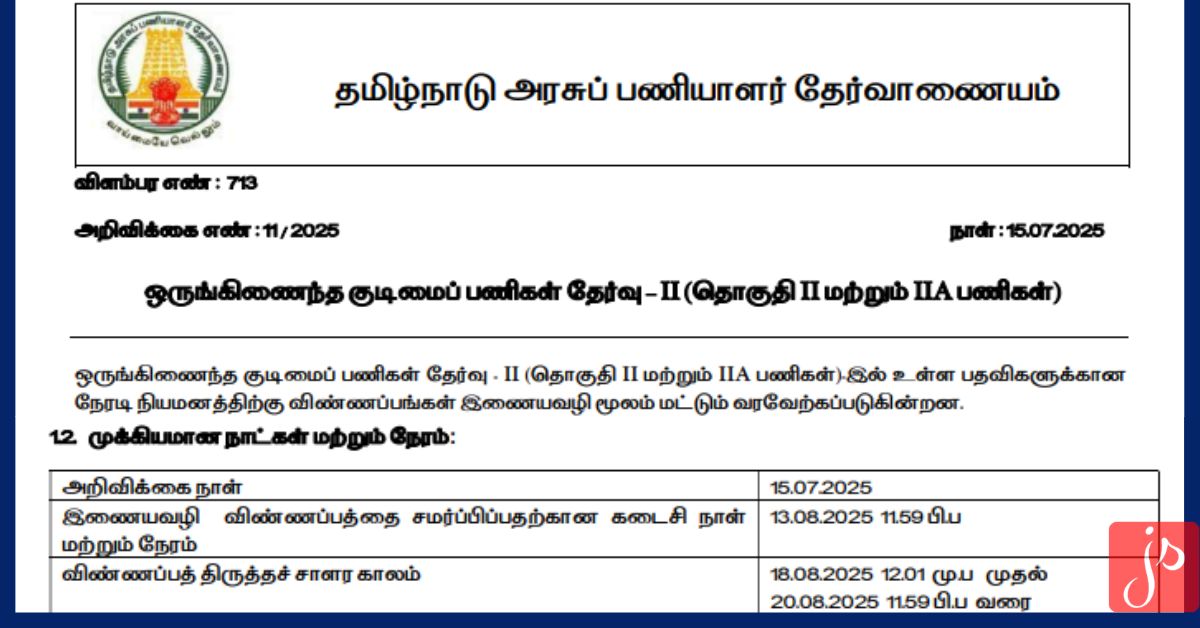 TNPSC Group 2 2A Vacancy Details 2025